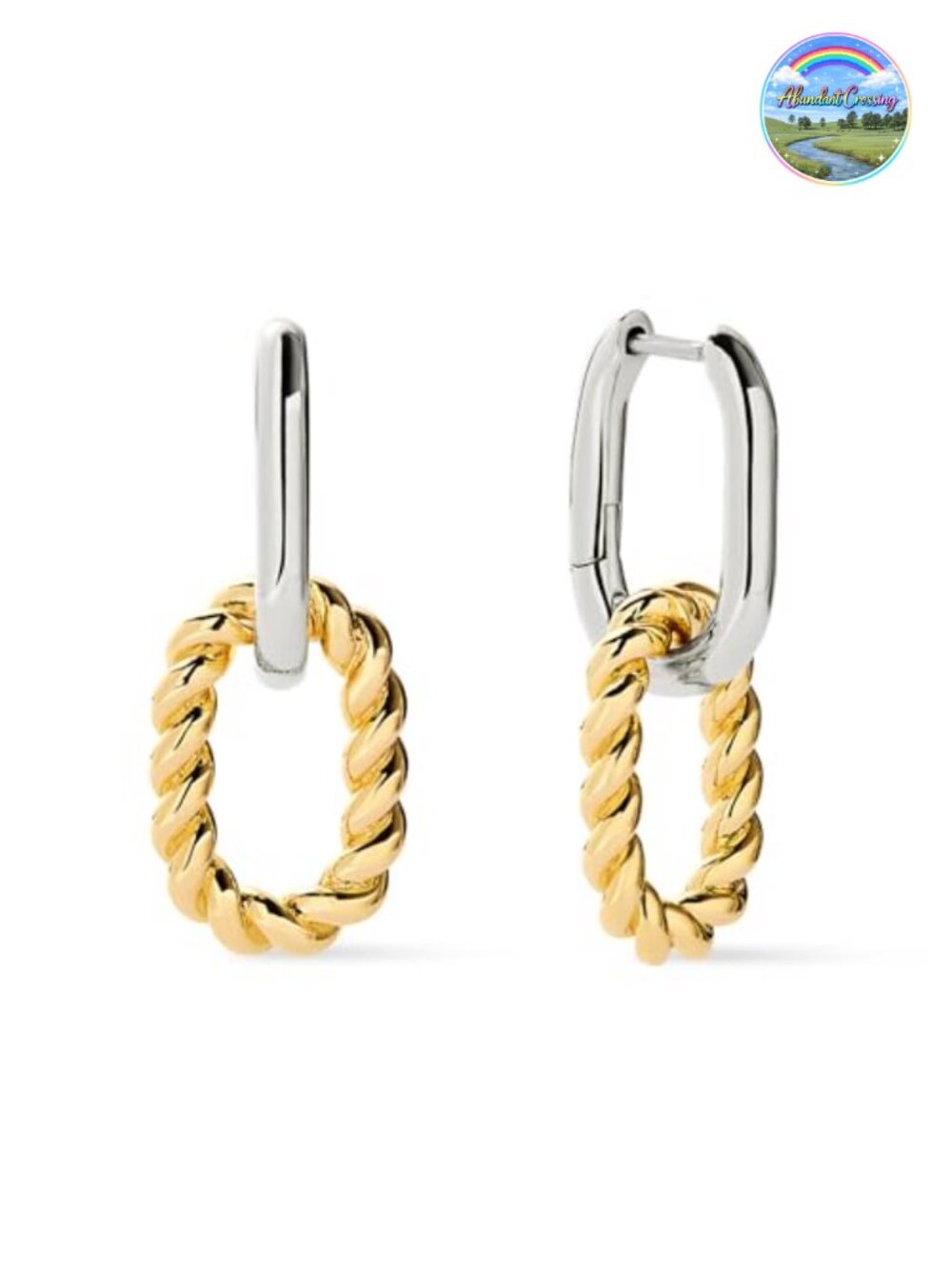 Double Hoop Earrings 14K Gold Plated Hypoallergenic Water Resistant